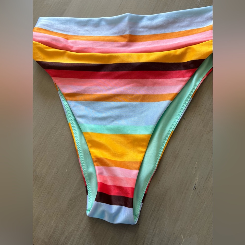 Anthropologie Multicolor Striped Bikini Bottom